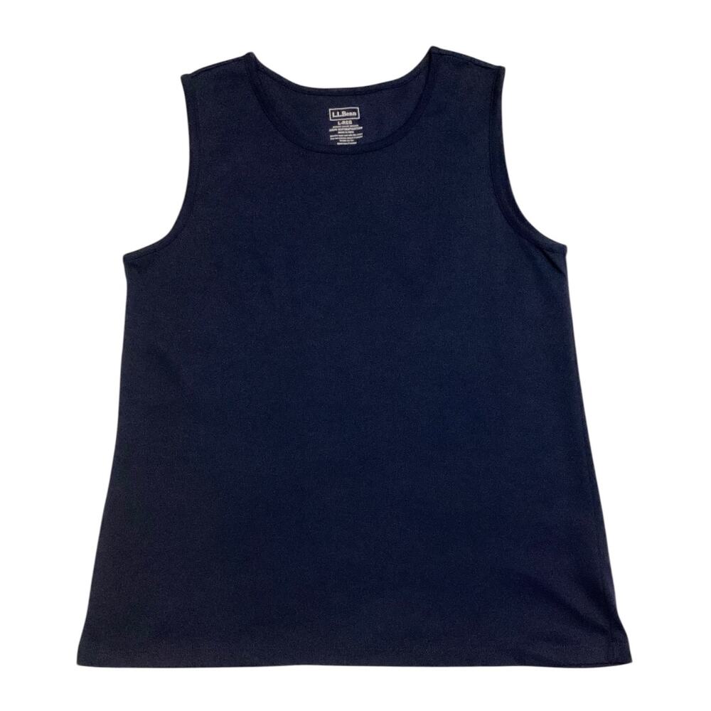 L.L. Bean Navy Blue Supima Cotton Tank Top Women's Large Regular L-REG - Picture 4 of 7